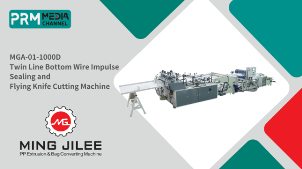 Twin Line Bottom Wire Impulse Sealing and Flying Knife Cutting Machine MGA-01-1000D | MING JILEE