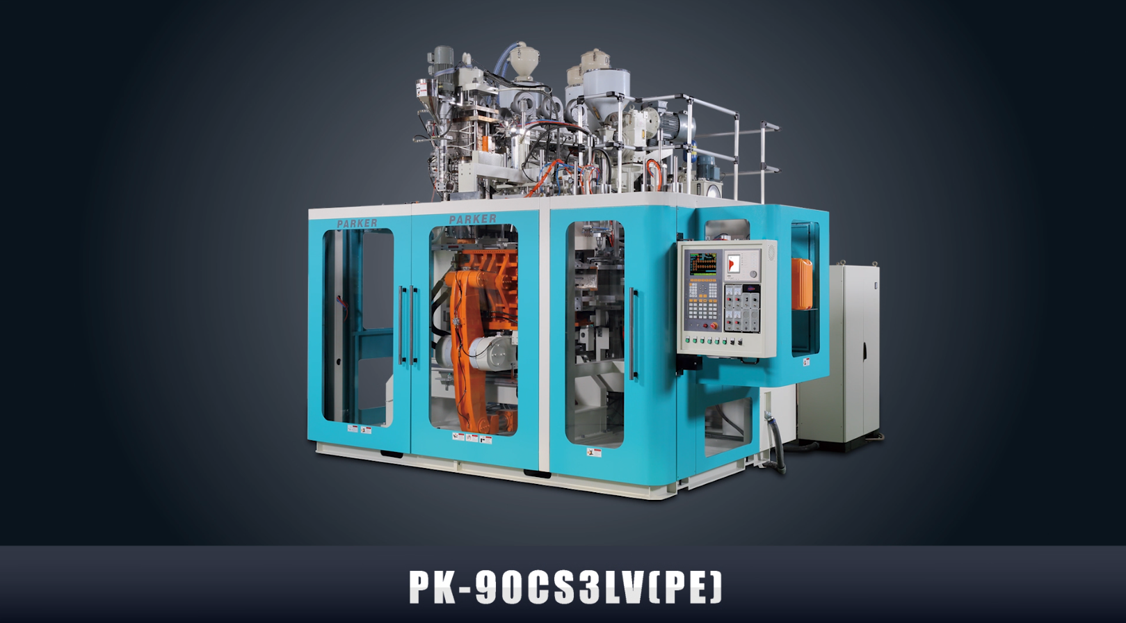 آلة أحادية الرأس أحادية الطبقة بثلاث طبقات مع ماكينة قولبة نفخ ضربة رأسية- PK-90CS3LV (PE) (20 لتر)